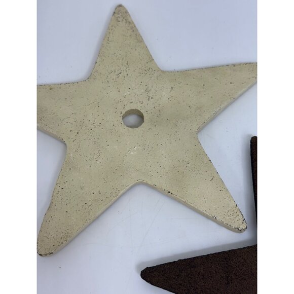 Set of 2 Cast Iron Texas Star Anchor Plates 6.5" Wall Decor Center Hole Rustic - Picture 5 of 8